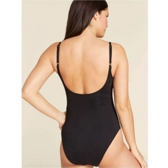 Andie Swim The Santorini One Piece Cut Out Swimsuit Black NWT  Large - Picture 6 of 7